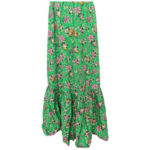 DEREK LAM 10 CROSBY Greta Floral Flutter Sleeve Midi Dress In Green Size 4 - Picture 7 of 14